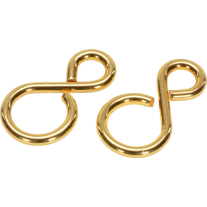 LUX S-hák, mosaz, 2 ks, 38 x 20 x pr. 5 mm