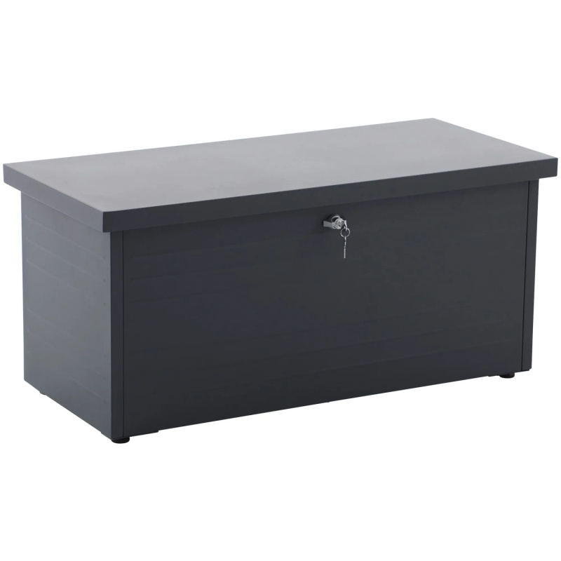 Kovový úložný zahradní box s podsedákem, antracit/šedá, 101 x 46 x 45 cm