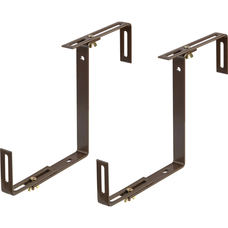 Balkonový držák květinového truhlíku 2D, nosnost 25 kg, hnědá, 2 ks