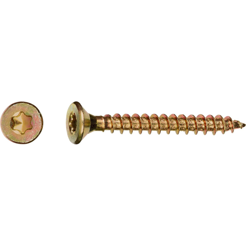 Uni vrut se zápustnou hlavou TX20 plný závit žlutě pozink. 4x35 mm, 200 ks