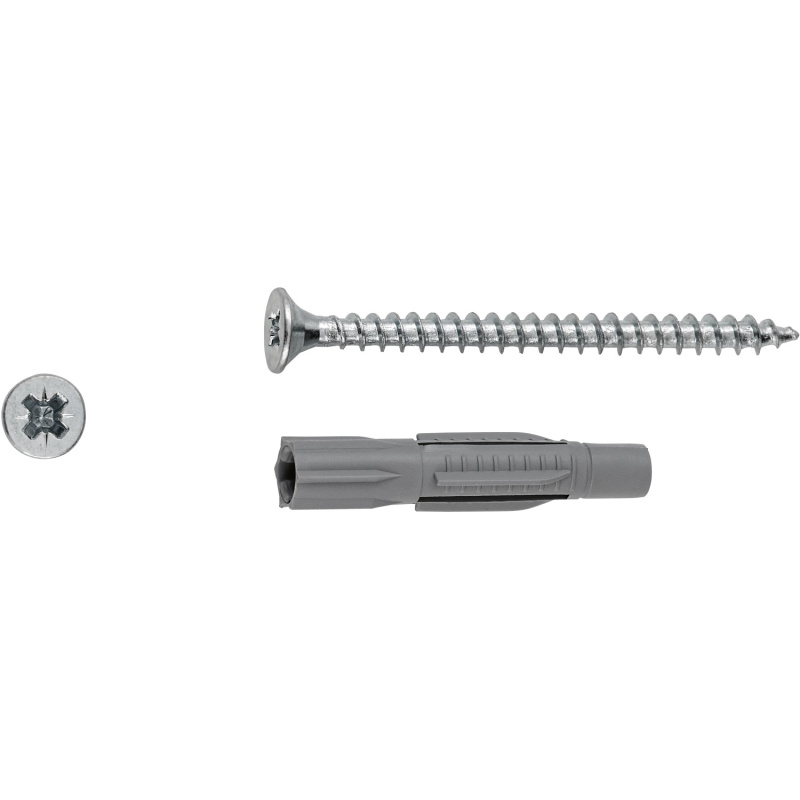 LUX Sada univerzálních hmoždinek 6 mm x 33 mm se šrouby, 10 ks