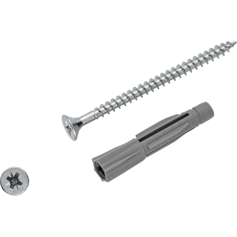 LUX Sada univerzálních hmoždinek 8 mm x 45 mm se šrouby, 50 ks