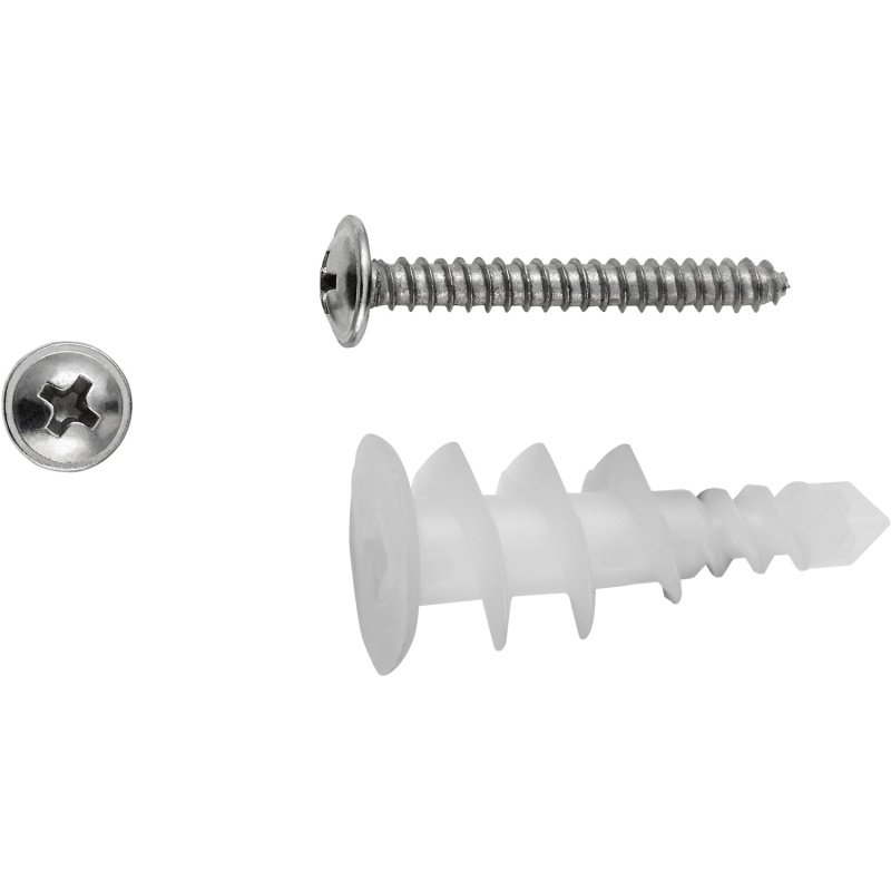 LUX Sada plastových hmoždinek do sádrokartonu 14 mm x 32 mm se šrouby, 4 ks