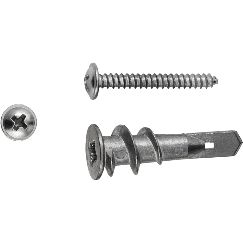 LUX Sada kovových hmoždinek do sádrokartonu 13 mm x 38 mm se šrouby, 4 ks