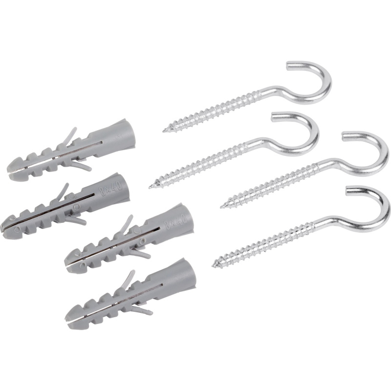 LUX Zahnutý šroubovací hák pozinkovaný s rozpínací hmoždinkou 8 mm x 41 mm, 4 ks