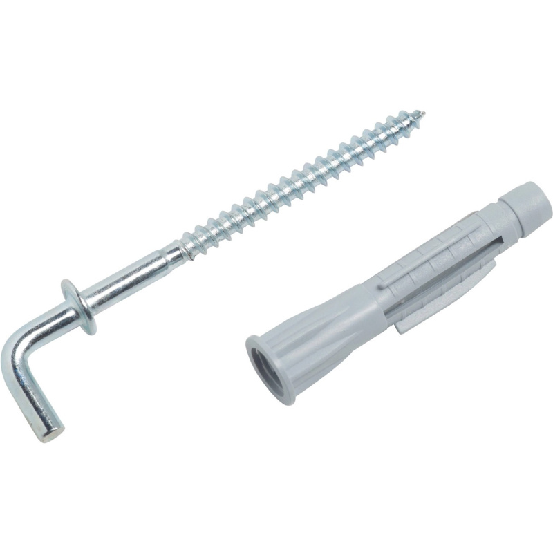 LUX Šroubovací skoba pozink s univerzální hmoždinkou s límcem 8 mm x 50 mm, 4 ks