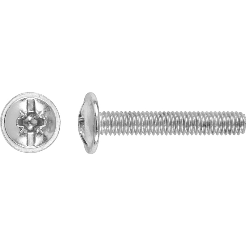 Šroub pro nábytkové úchytky s talířovou hlavou PZ2 bíle pozink. M4 x 30 mm, 8 ks