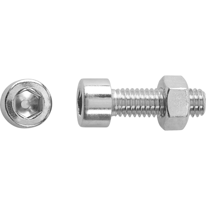 Závitový šroub s válcovou hlavou SW5 bíle pozinkovaný M6 x 16 mm, 20 ks +matice