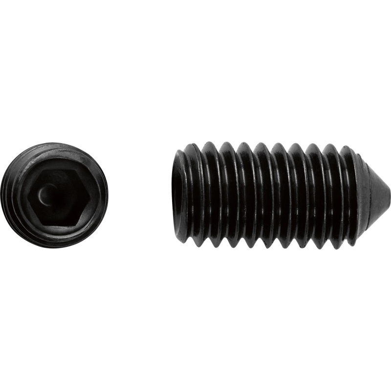 Stavěcí šroub SW3 černě pozinkovaný M4 x 10 mm, 8 ks