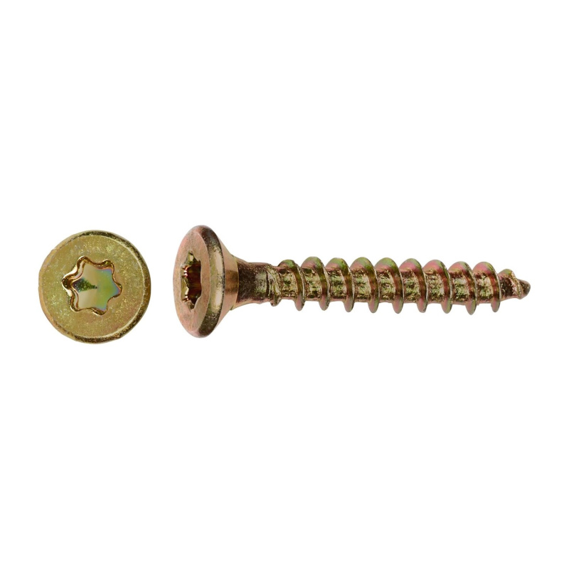 Uni vrut se zápustnou hlavou TX20 plný závit žlutě pozink. 4,5x16 mm-na váhu