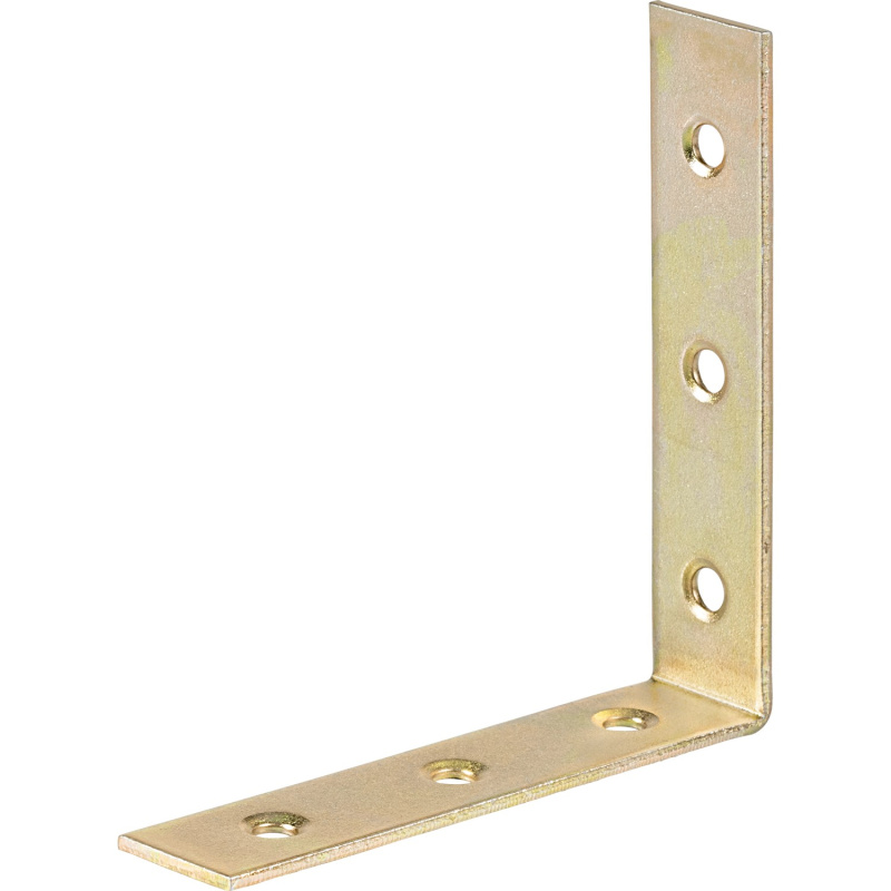 Nábytkový úhelník, žlutě pozinkovaný, 80 mm x 80 mm x 18 mm