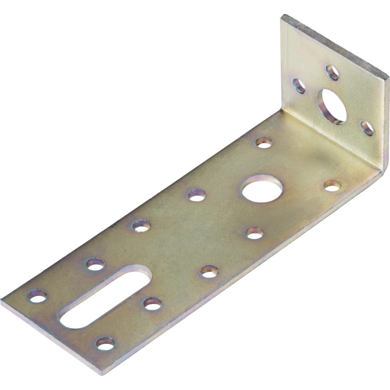 Spojovací úhelník s podélným otvorem, pozinkovaný, 90 mm x 35 mm x 40 mm