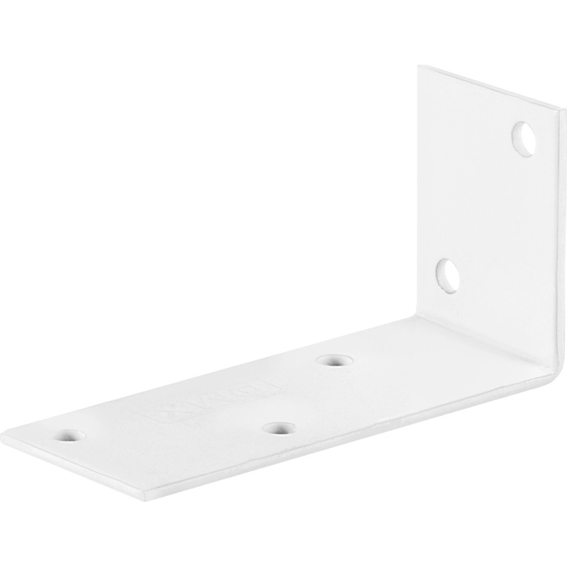 Konstrukční úhelník, bílý, práškový nástřik, 80 mm x 40 mm x 30 mm