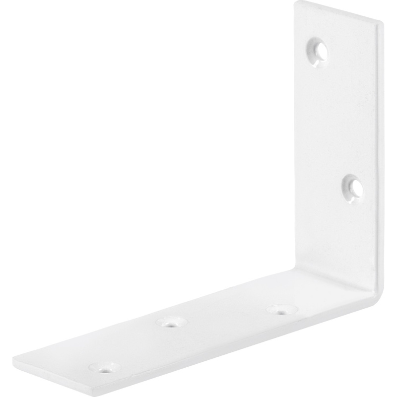 Konstrukční úhelník, bílý, práškový nástřik, 100 mm x 75 mm x 30 mm