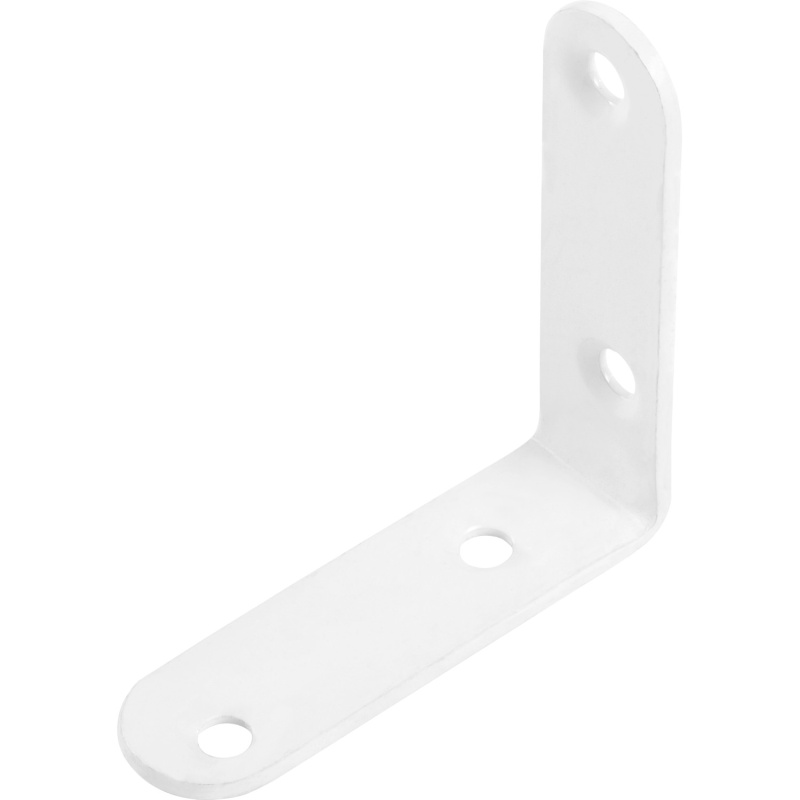 Nábytkový úhelník, bílý, práškový nástřik, 50 mm x 50 mm x 15 mm