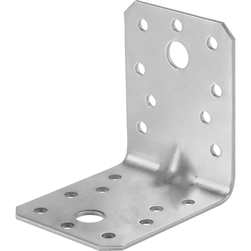 Spojovací úhelník s výztužným žebrem, nerezová ocel, 70 mm x 70 mm x 55 mm