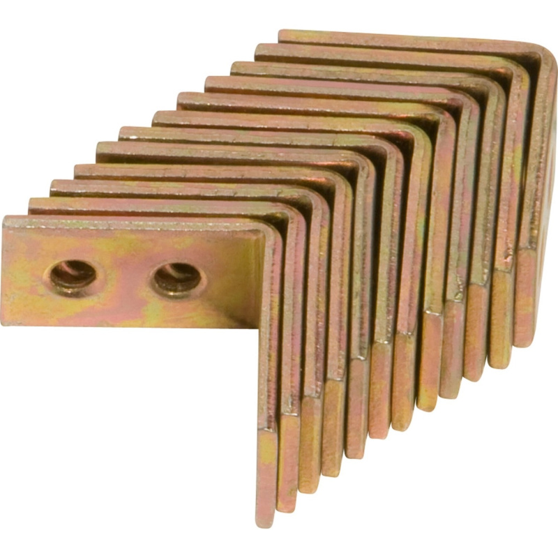 Nábytkový úhelník, 25 mm x 25 mm x 14 mm, žlutě pozinkovaný, 12 ks