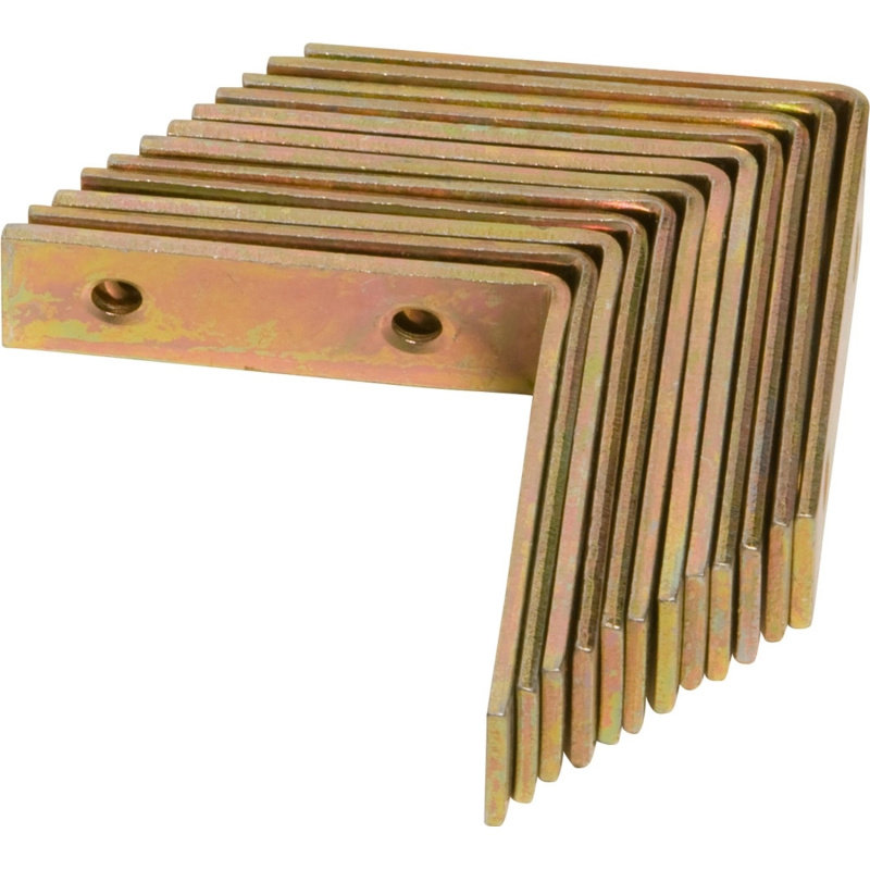 Nábytkový úhelník, 50 mm x 50 mm x 15 mm, žlutě pozinkovaný, 12 ks