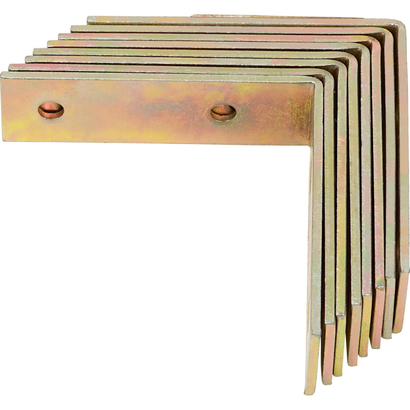 Nábytkový úhelník, 60 mm x 60 mm x 18 mm, žlutě pozinkovaný, 8 ks