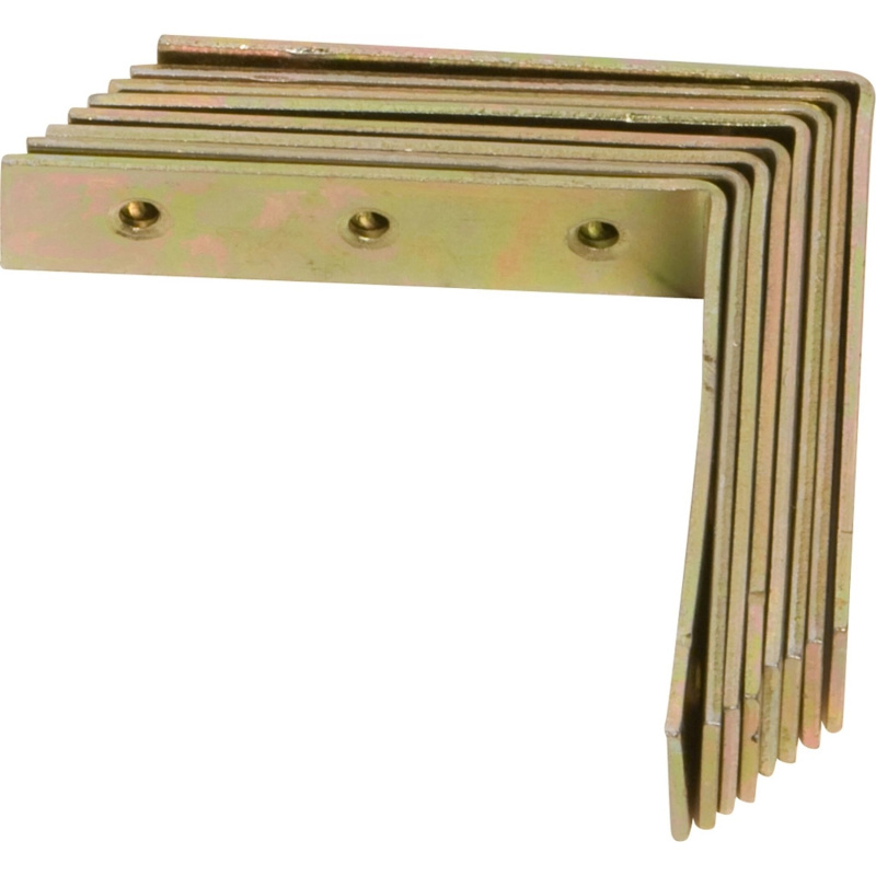 Nábytkový úhelník, 80 mm x 80 mm x 18 mm, žlutě pozinkovaný, 8 ks