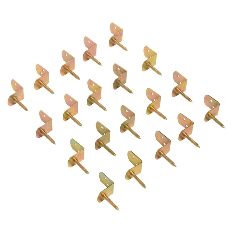 Kování k pletenému plotu žlutě pozinkované 38 mm x 38 mm x 30 mm, 20 ks