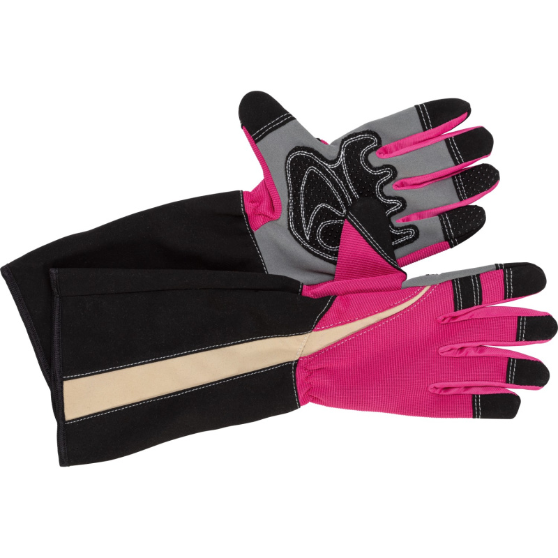 Rukavice na stříhání růží s nopky, růžová, vel. 8