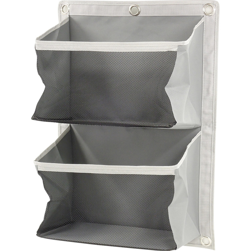 LUX Nástěnný organizér textilní se 2 kapsami šedý