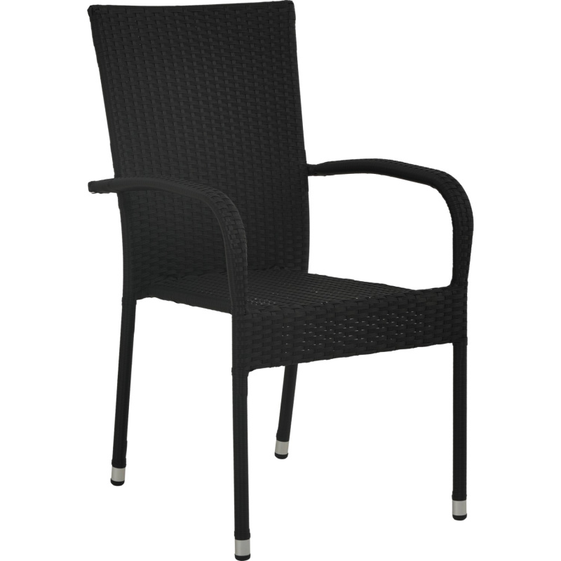 Stohovatelná zahradní židle Soncor, polyratan, černá, 63 x 56 x 94 cm
