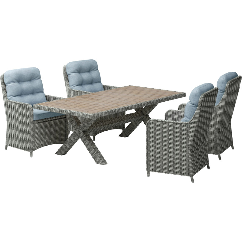 OBI Sestava zahradního nábytku Geraldton polyratan, světle šedá/šedá 5dílná