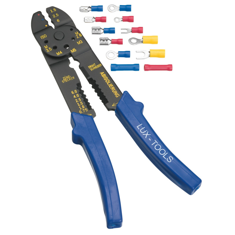 LUX Sada lisovacích kleští na kabelová oka Classic