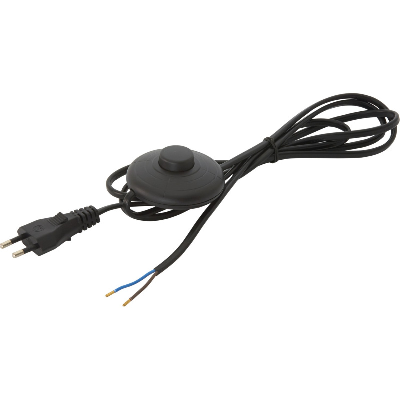 OBI Přívodní kabel s nášlapným spínačem, černý, 2 m