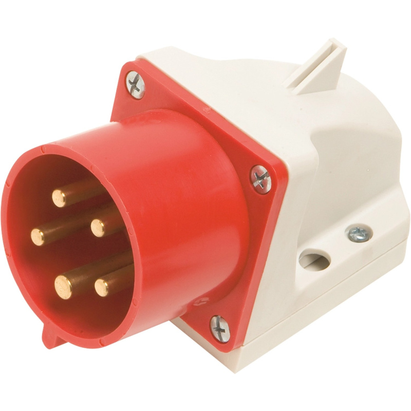 Nástěnná přívodka CEE 5pólová IP44 32 A červená