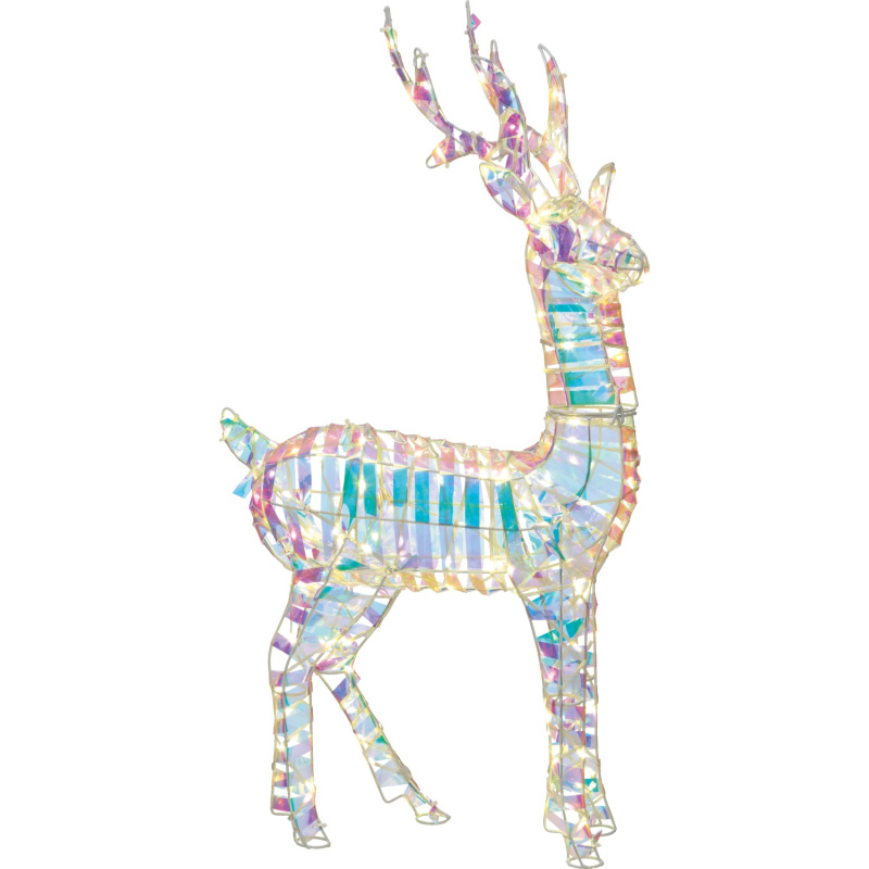 LED vánoční sob 120x LED teplá bílá, transparentní kabel, IP44, 83 x 45 x 13 cm