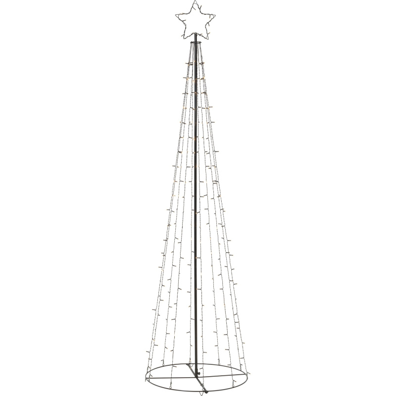 Vánoční LED strom s hvězdou, 230 diod, IP44, pr. 65 x 240 cm