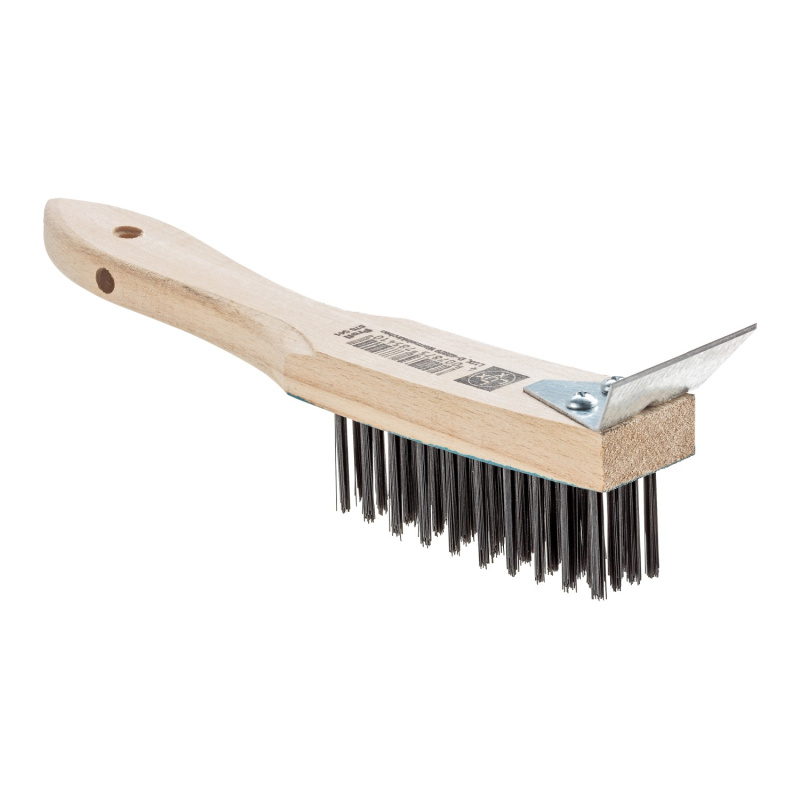 LUX Drátěný kartáč se škrabkou 4řadý