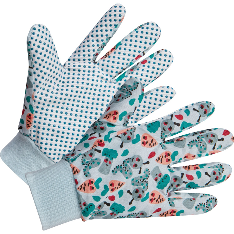 Dětské rukavice s potiskem, červů, modrá, vel. 5