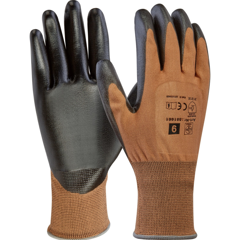 LUX Montážní rukavice, světle hnědé, vel. 8