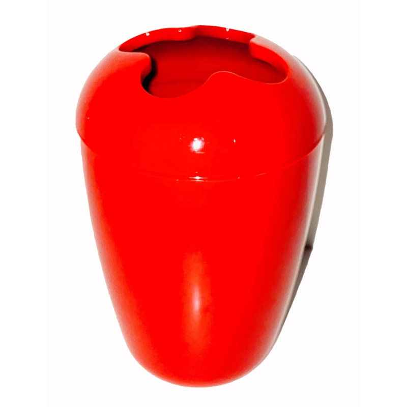 Kelímek na zubní kartáčky s víkem červený*