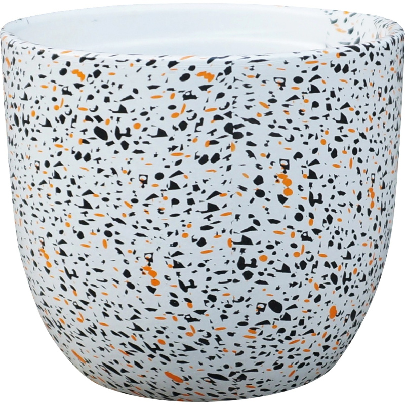 Obal na květináč, černo-oranžový, 13,5 x 12,5 cm *