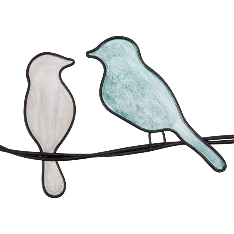 Kovová závěsná dekorace zelenobéžová 115 x 500 x 10 mm