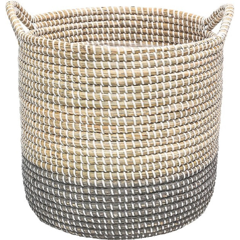 Košík z mořské trávy, šedý 38 x 40 cm