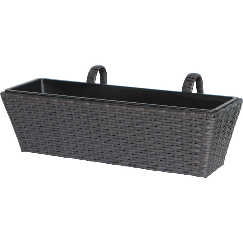 Závěsný truhlík z polyratanu tmavě hnědý 60 x 28 x 22 cm