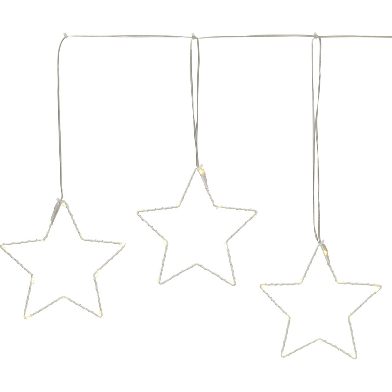 LED kovová hvězda, bílá 15 cm