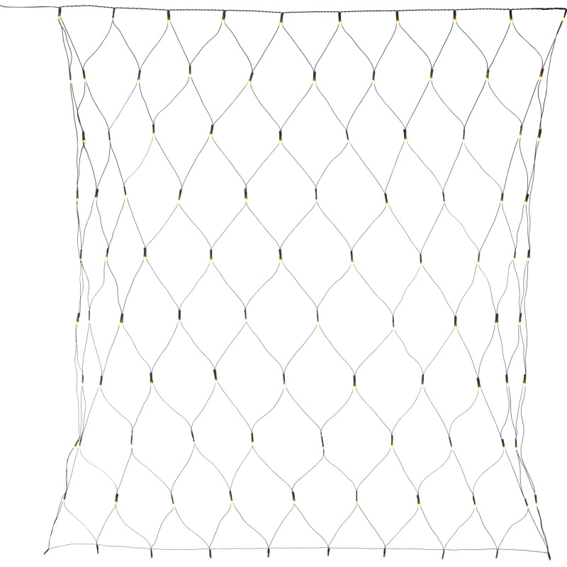 VLC LED světelná síť 100 x LED teplá bílá, IP44, zelená 1,5 x 1,5 m