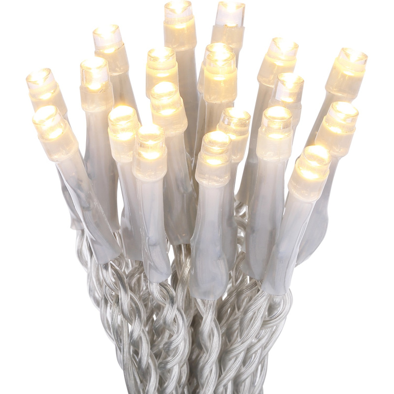 VLC LED světelný řetěz 40 x LED teplá bílá, IP44, průhledný, 5,92 m