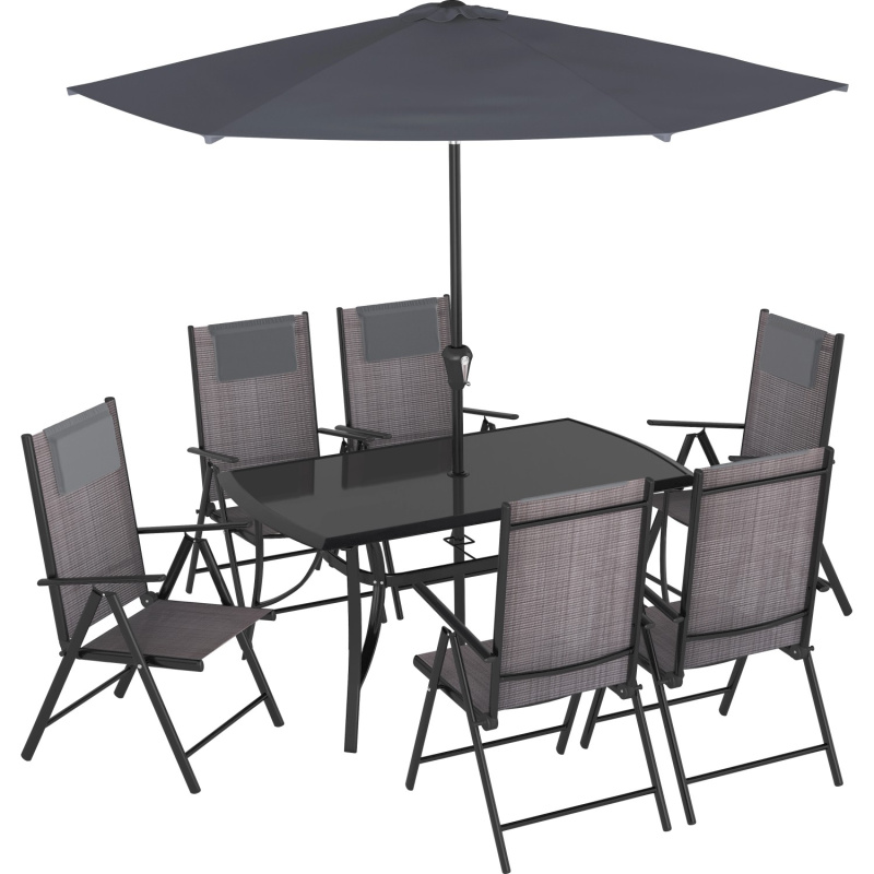 Sestava zahradního nábytku Travessa hliník/tmavě šedá, 8-dílná