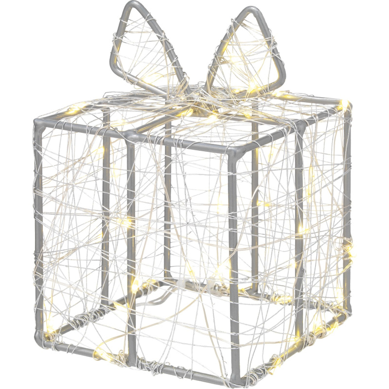 Exteriérová LED drátěná dekorace dárek, 40 LED, 10 x 10 x 14 cm
