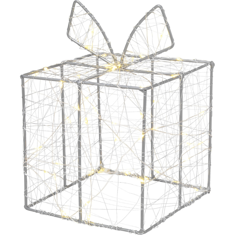 Exteriérová LED drátěná dekorace dárek, 50 LED, 15 x 15 x 21 cm