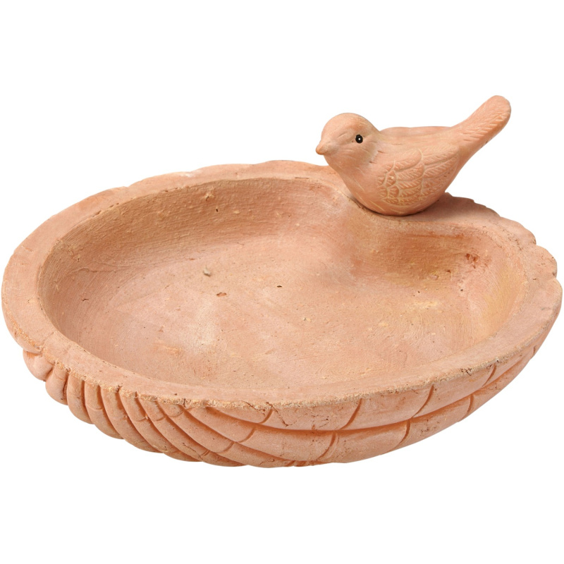Zahradní ptačí pítko terakota přírodní 26 x 31 x 10,5 cm