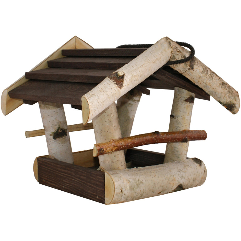 Krmítko pro ptáky bříza / pinie hnědé 25 cm x 25 cm x 25 cm